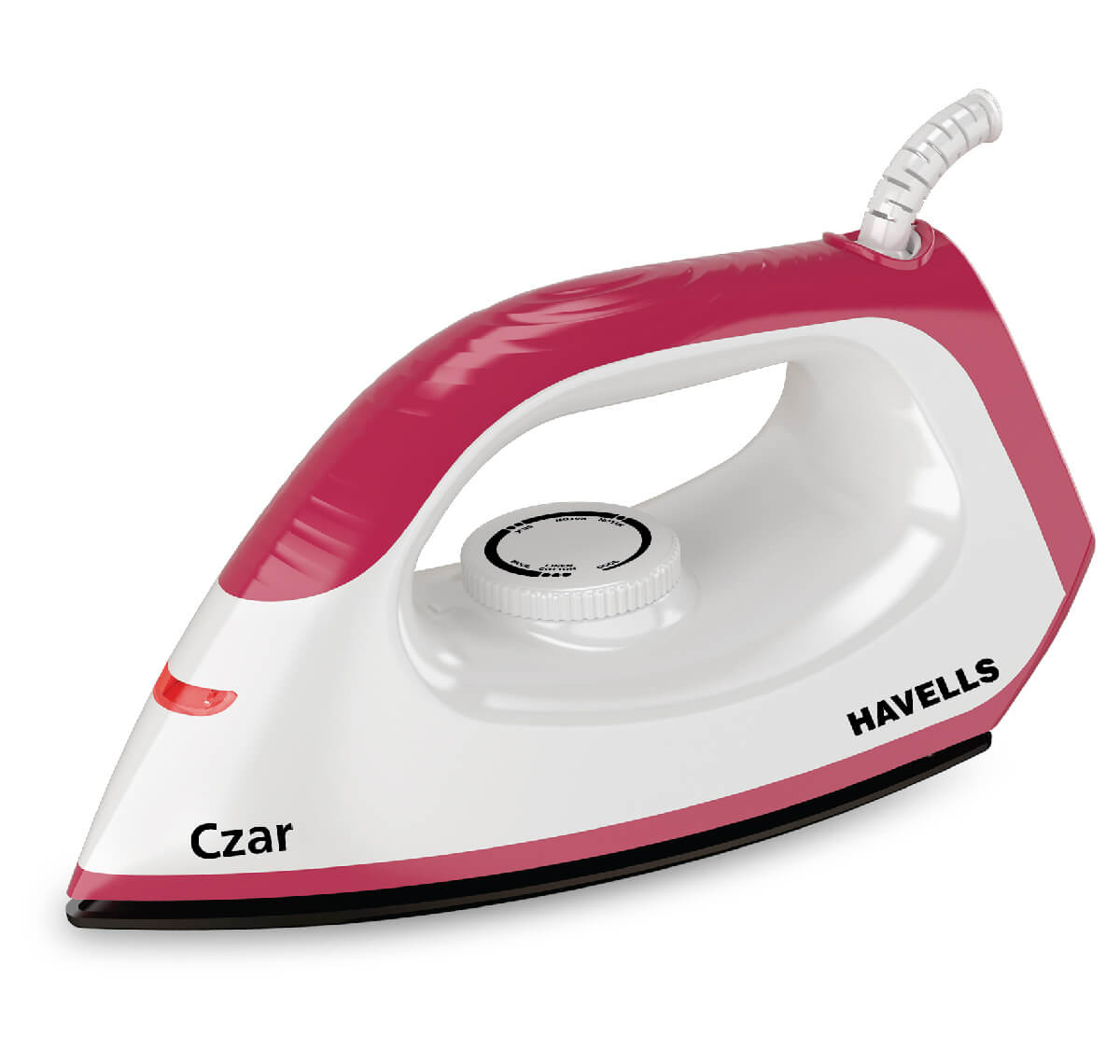 CZAR DRY IRON 1000 W, Non Stick Coated (Ruby & White)